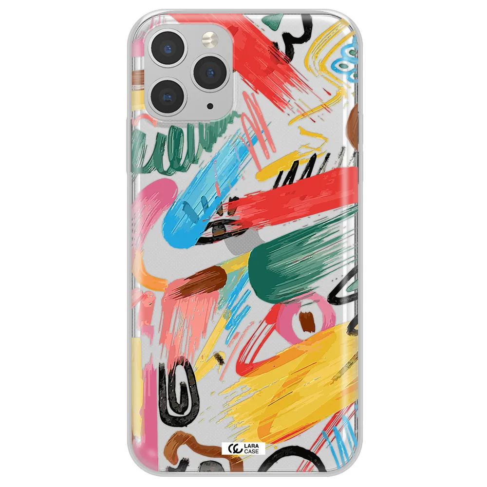 Oil Paint Abstract Apple iPhone 11 pro Clear TPU Case
