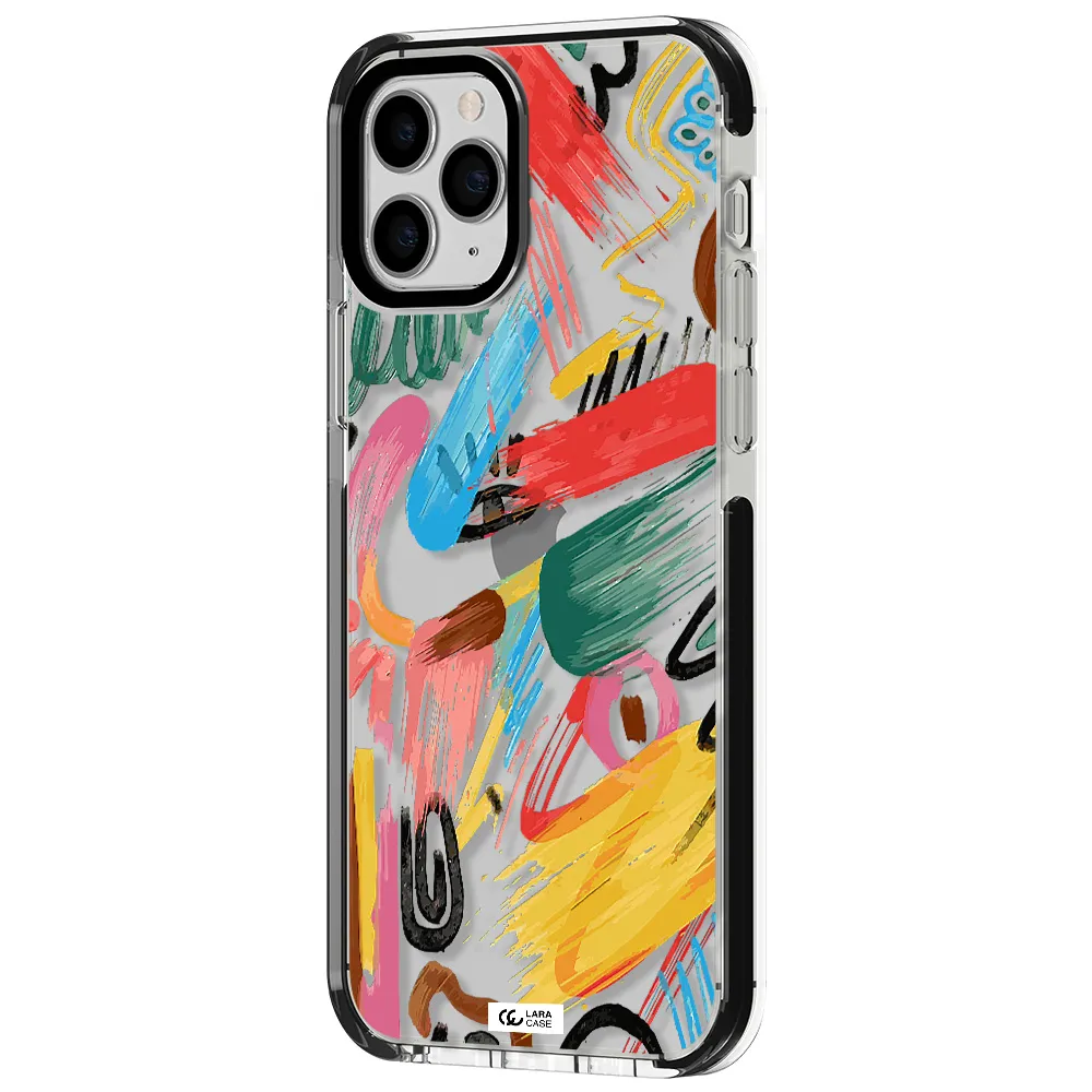 Oil Paint Abstract Apple iPhone 11 pro impact black border Case