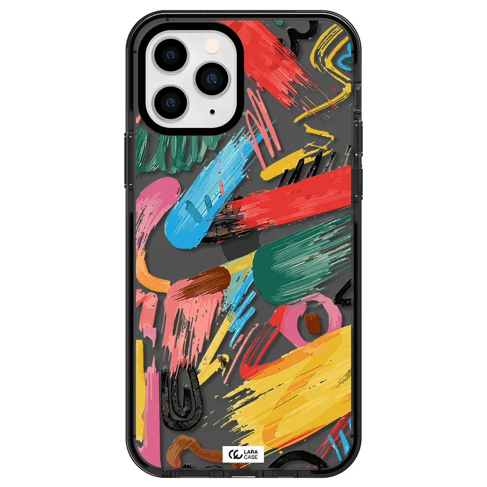 Oil Paint Abstract Apple iPhone 11 pro impact Smoke Black Case