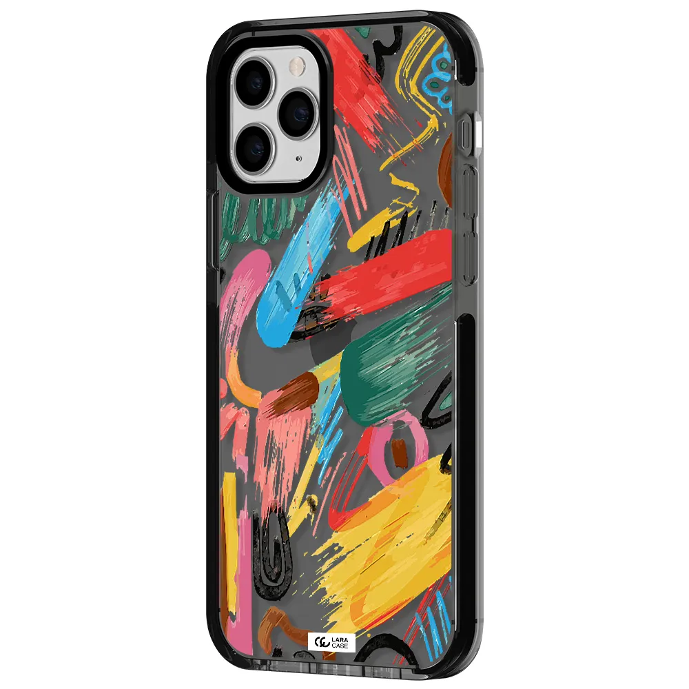 Oil Paint Abstract Apple iPhone 11 pro impact Smoke Black Case