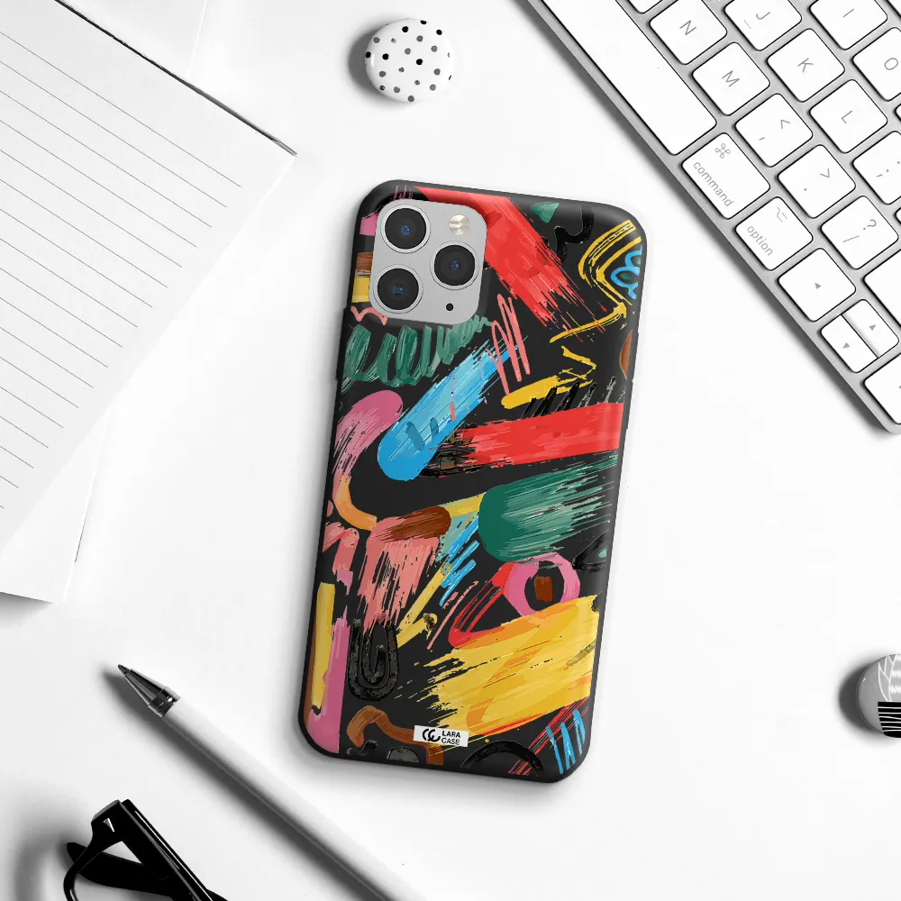 Oil Paint Abstract Apple iPhone 11 pro max Silicone black Case