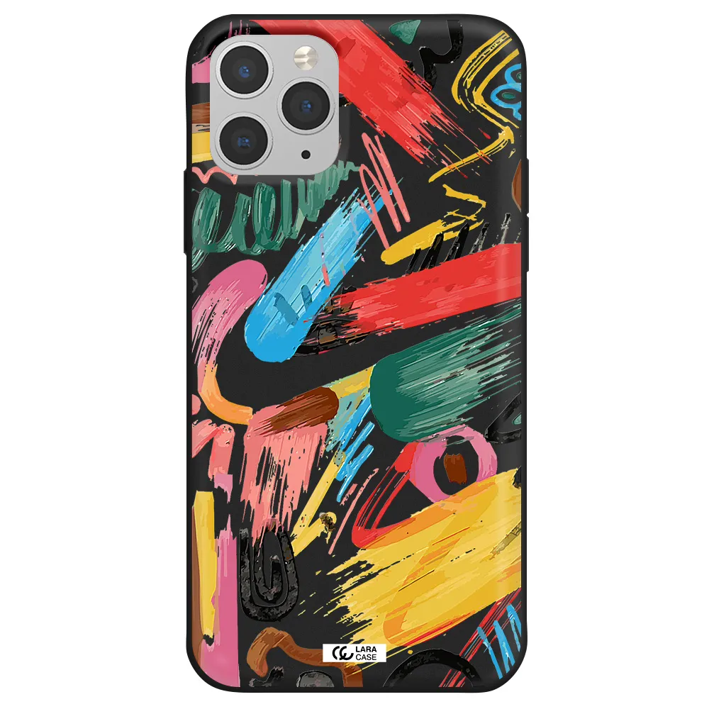 Oil Paint Abstract Apple iPhone 11 pro Silicone black Case