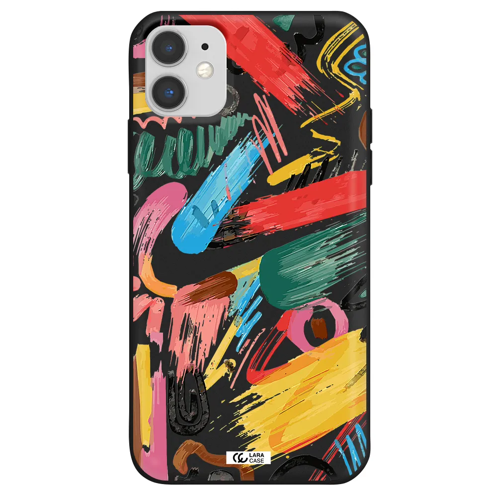 Oil Paint Abstract Apple iPhone 11 Silicone black Case