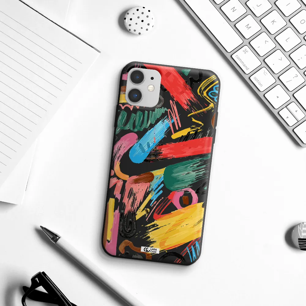 Oil Paint Abstract Apple iPhone 11 Silicone black Case