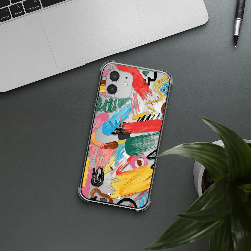 Oil Paint Abstract Apple iPhone 12 Clear PC Case