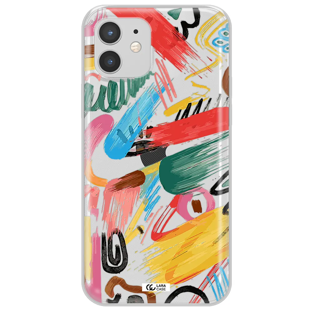 Oil Paint Abstract Apple iPhone 12 Clear TPU Case