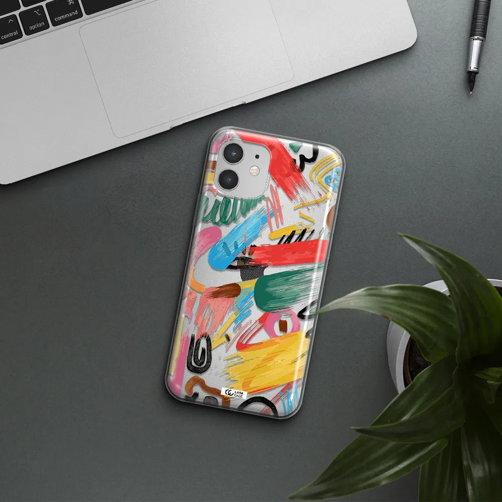 Oil Paint Abstract Apple iPhone 12 Clear TPU Case