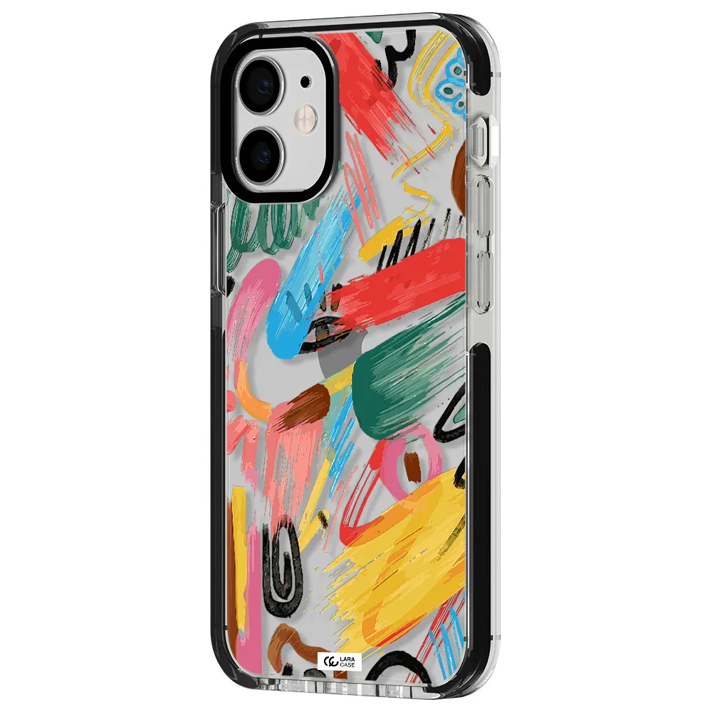 Oil Paint Abstract Apple iPhone 12 mini impact black border Case