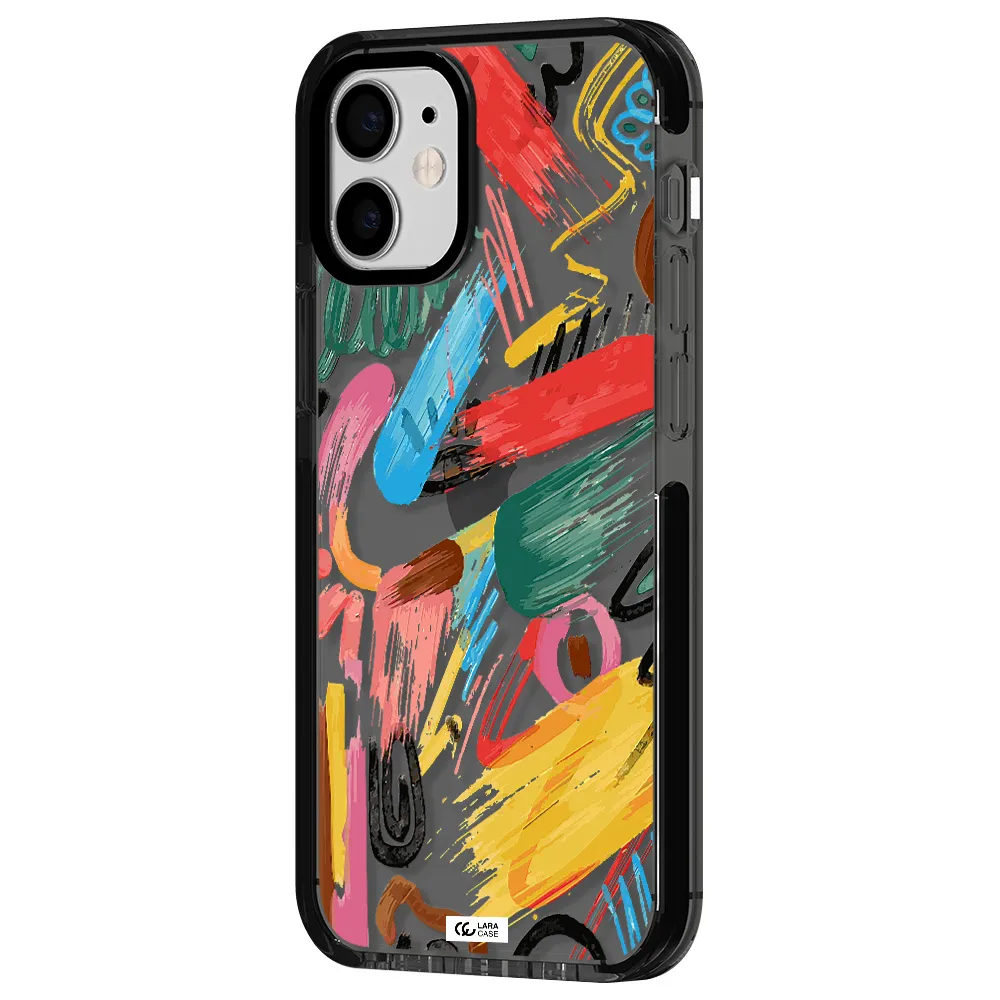 Oil Paint Abstract Apple iPhone 12 mini impact Smoke Black Case