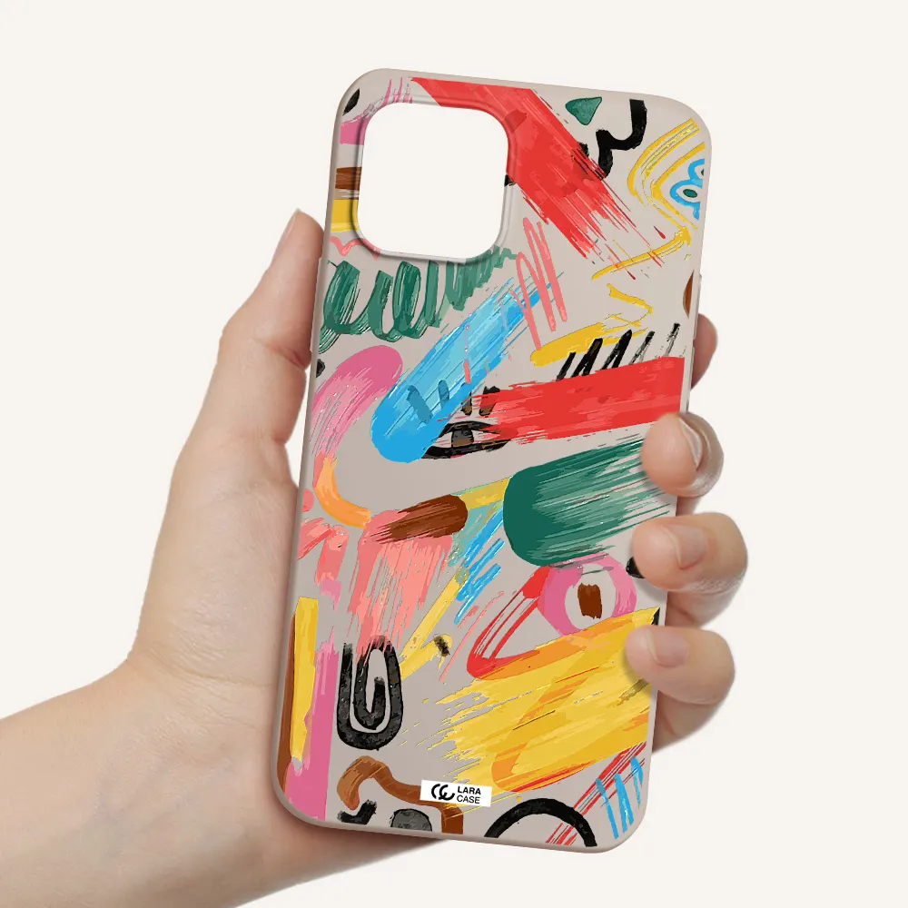 Oil Paint Abstract Apple iPhone 12 mini Silicone Stone Case