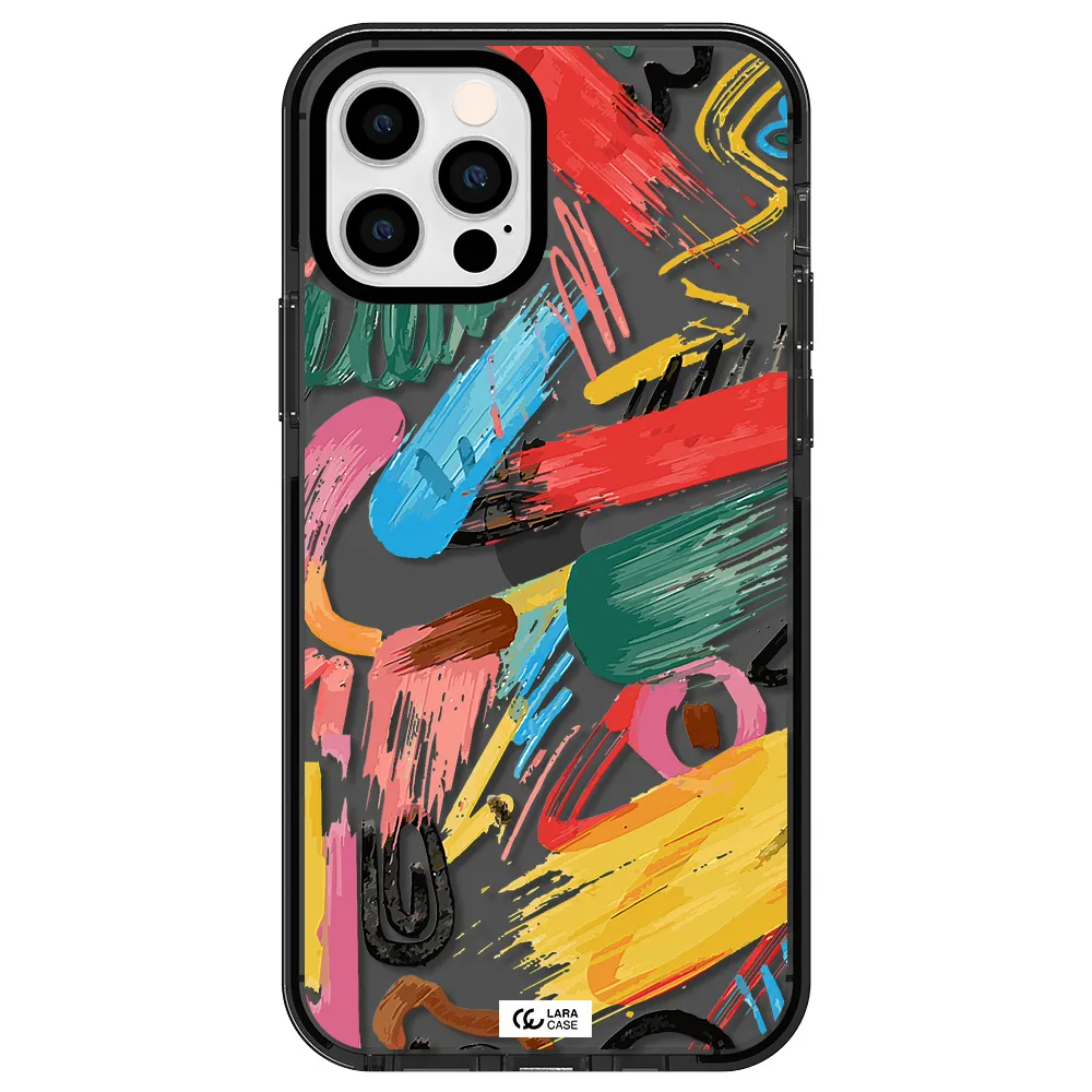Oil Paint Abstract Apple iPhone 12 pro impact Smoke Black Case