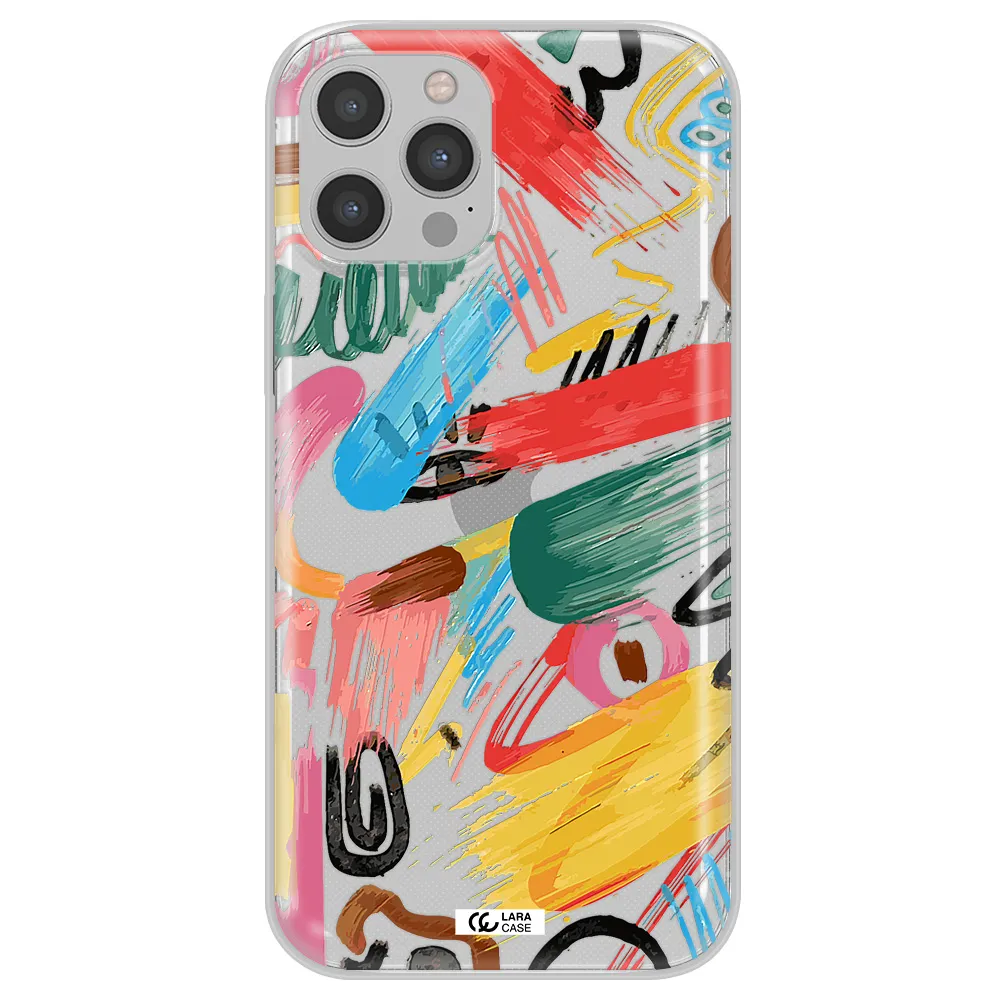 Oil Paint Abstract Apple iPhone 12 pro max Clear TPU Case