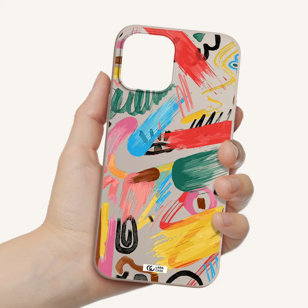 Oil Paint Abstract Apple iPhone 12 pro max Silicone Stone Case