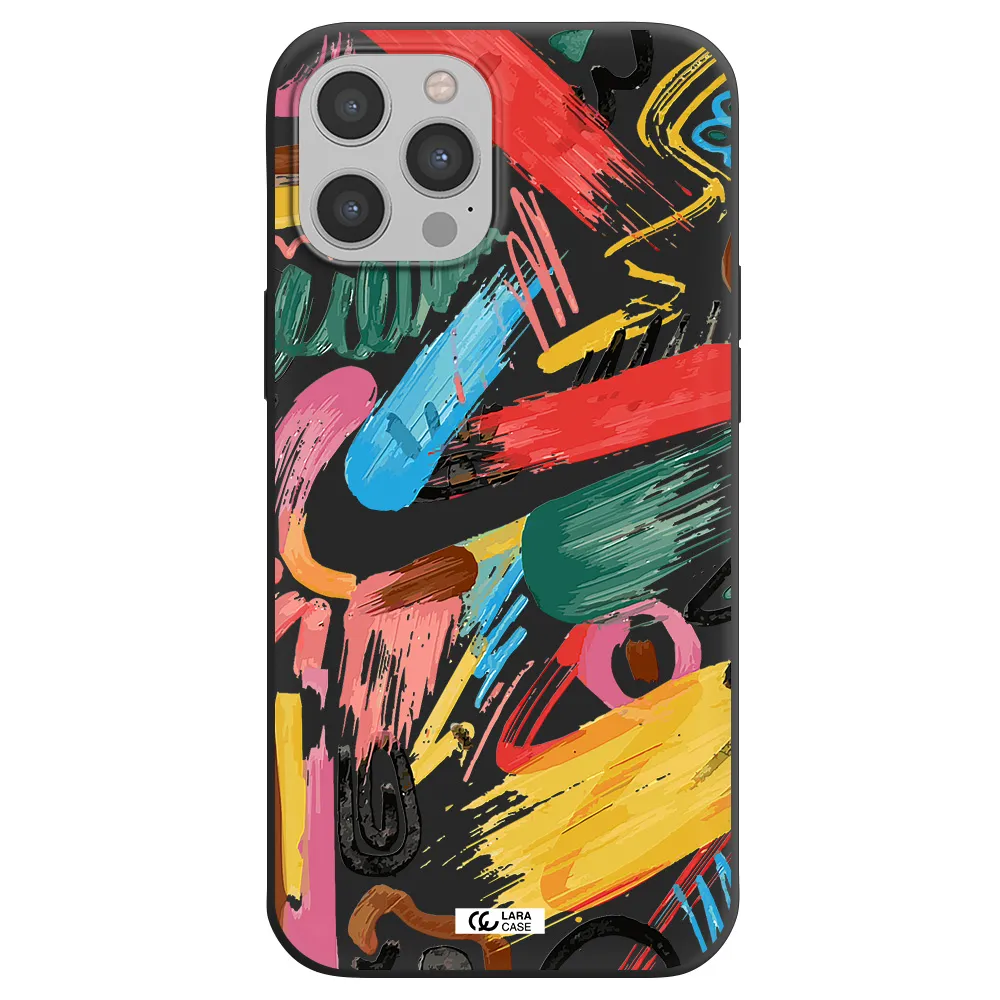 Oil Paint Abstract Apple iPhone 12 pro Silicone black Case