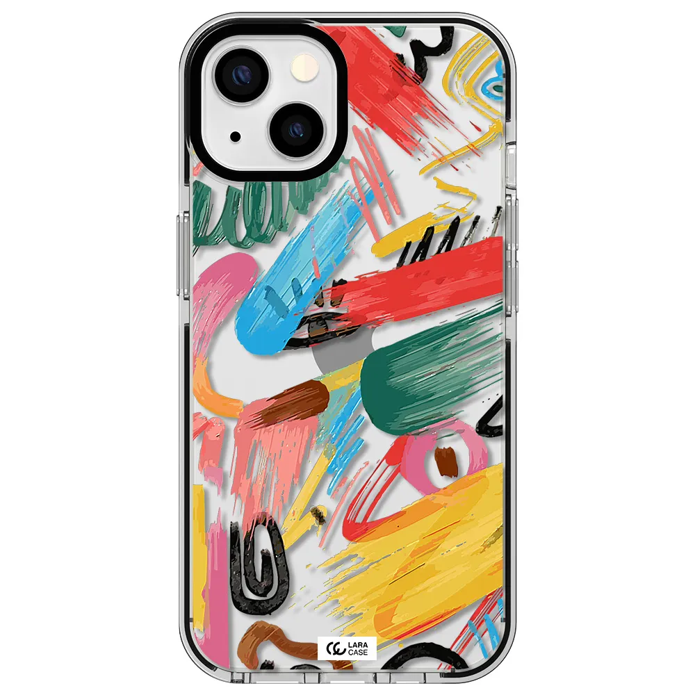 Oil Paint Abstract Apple iPhone 13 impact black border Case