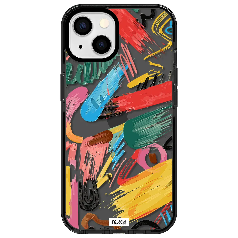 Oil Paint Abstract Apple iPhone 13 impact Smoke Black Case