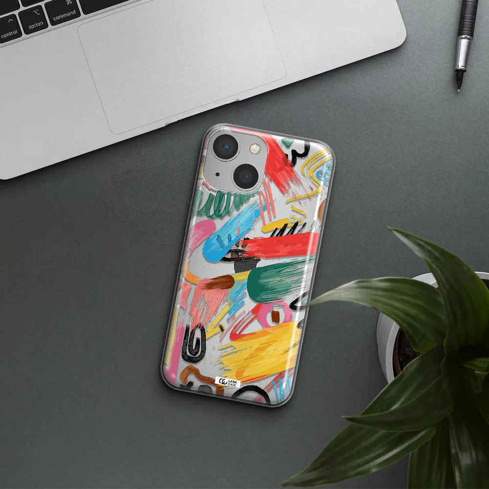 Oil Paint Abstract Apple iPhone 13 mini Clear TPU Case