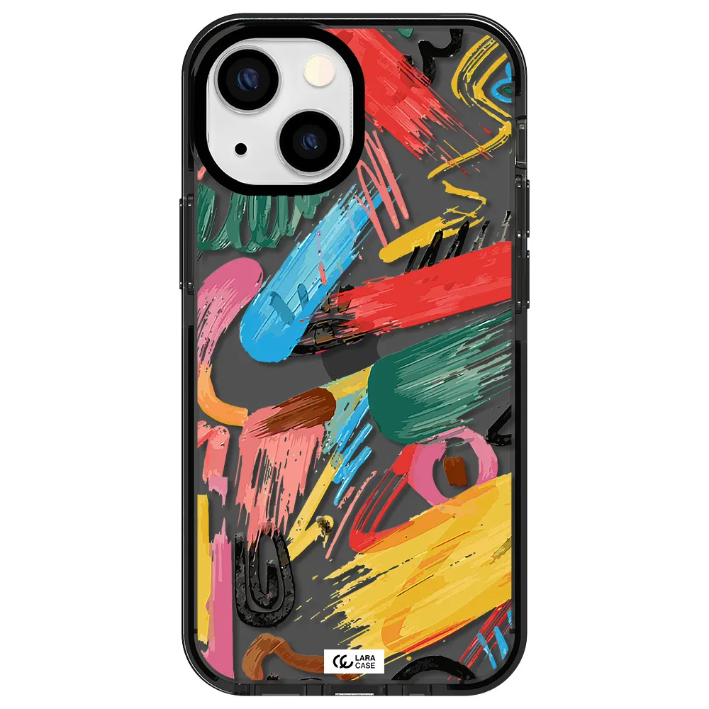 Oil Paint Abstract Apple iPhone 13 mini impact Smoke Black Case