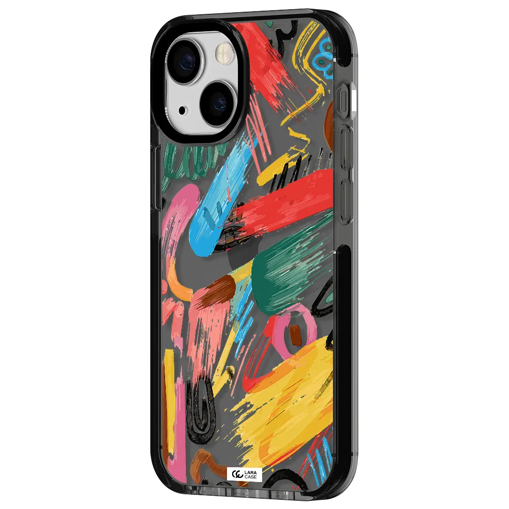 Oil Paint Abstract Apple iPhone 13 mini impact Smoke Black Case