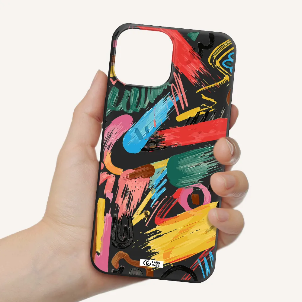 Oil Paint Abstract Apple iPhone 13 mini Silicone black Case