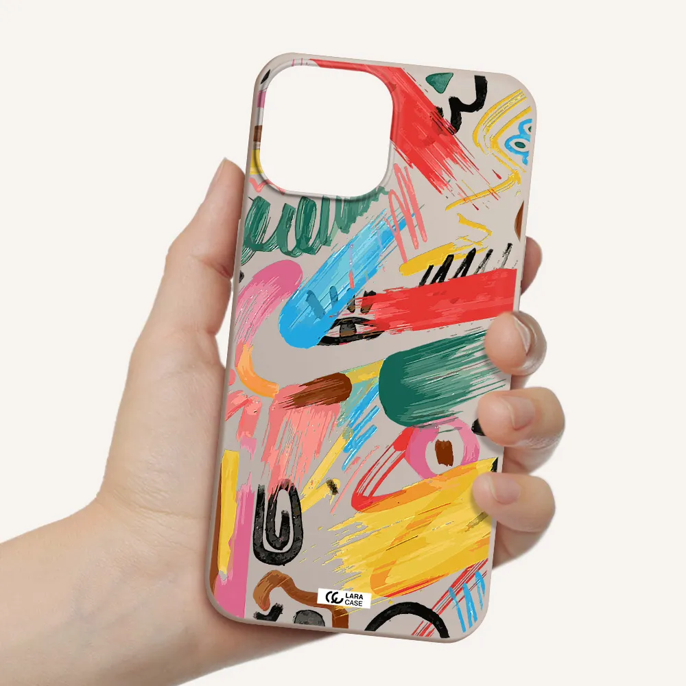 Oil Paint Abstract Apple iPhone 13 mini Silicone Stone Case