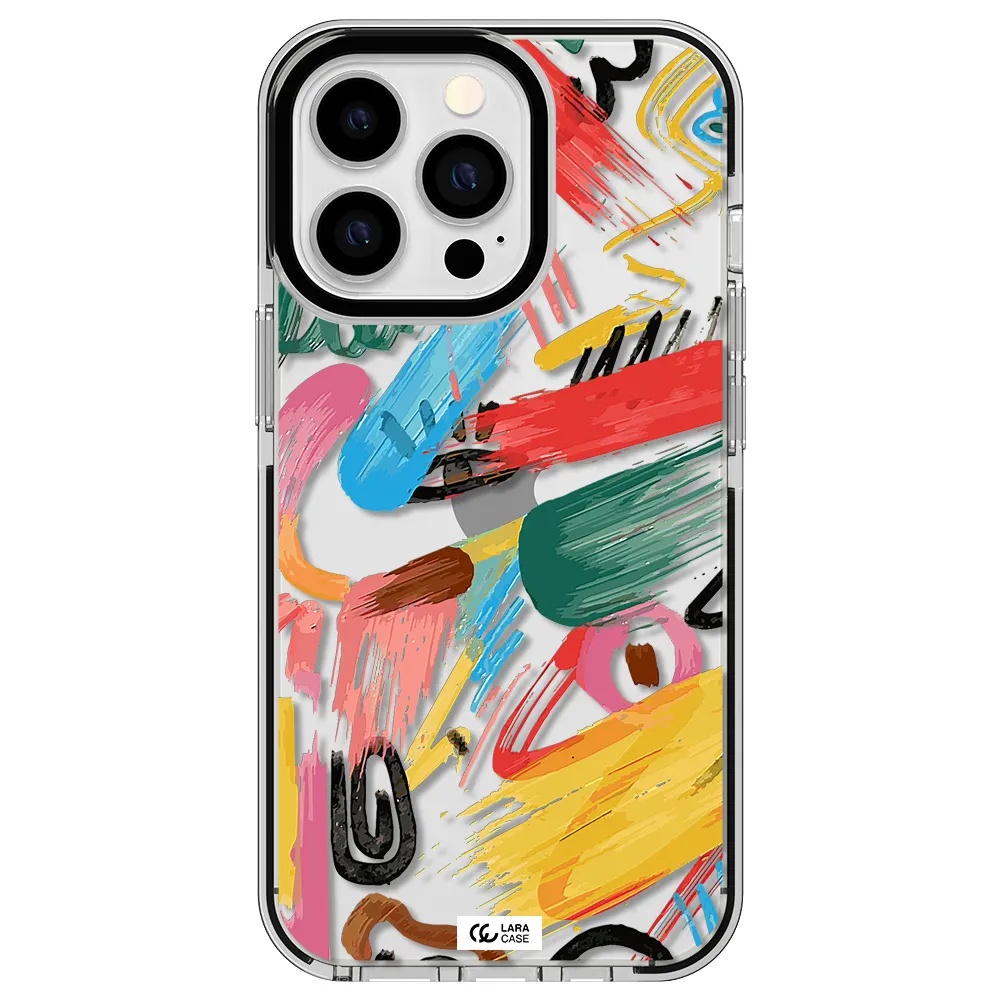 Oil Paint Abstract Apple iPhone 13 Pro impact black border Case