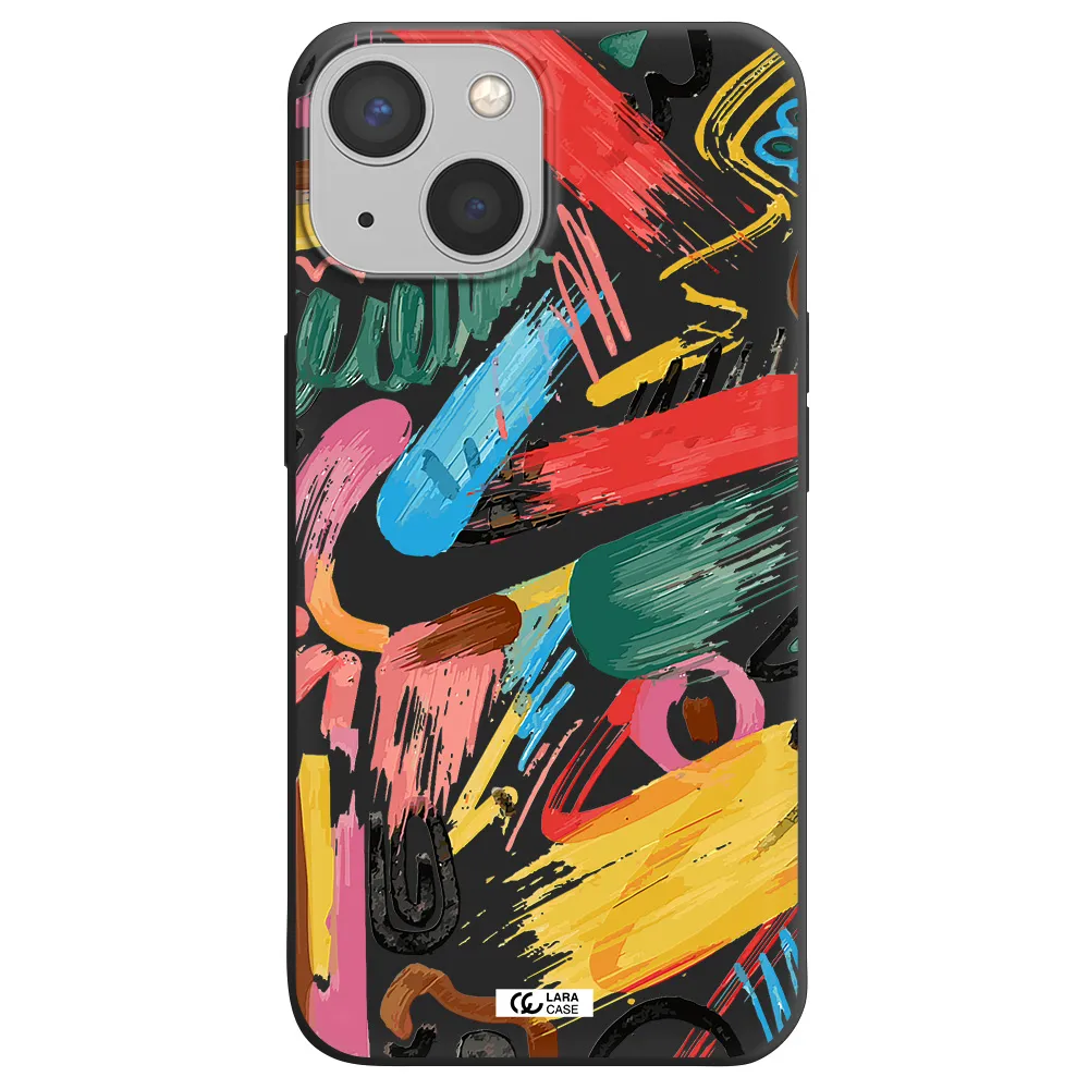 Oil Paint Abstract Apple iPhone 13 Silicone black Case