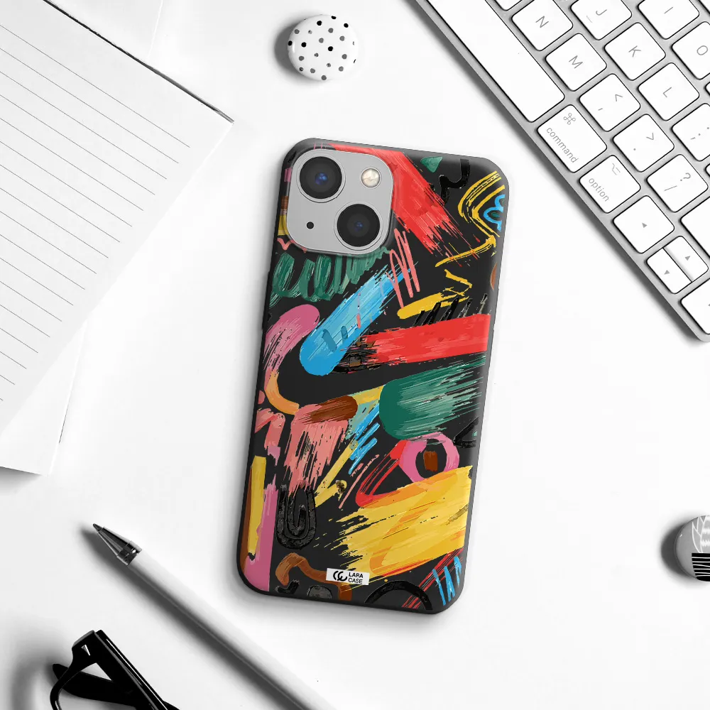 Oil Paint Abstract Apple iPhone 13 Silicone black Case