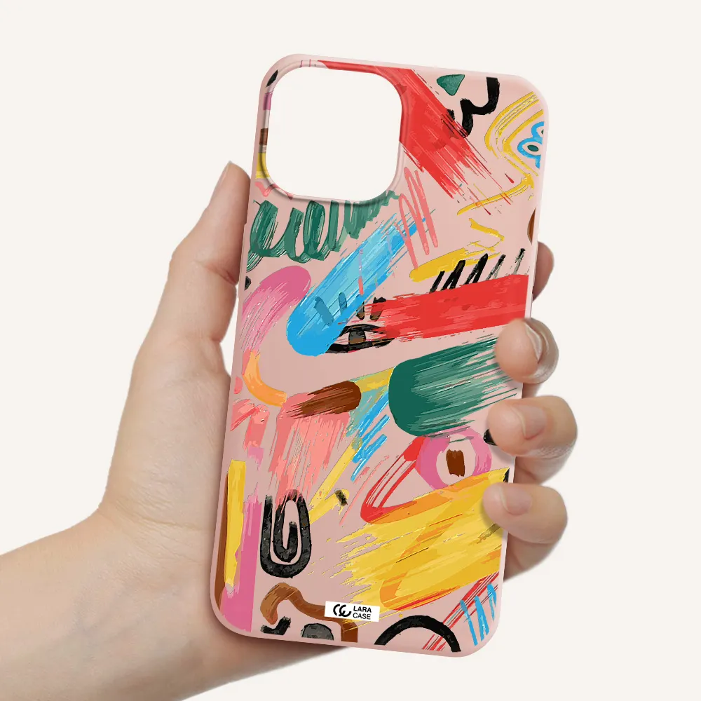 Oil Paint Abstract Apple iPhone 13 Silicone pastel pink Case