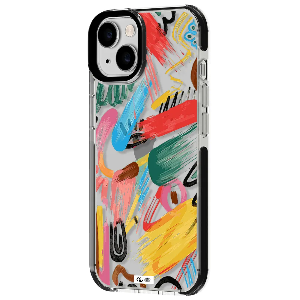 Oil Paint Abstract Apple iPhone 14 impact black border Case