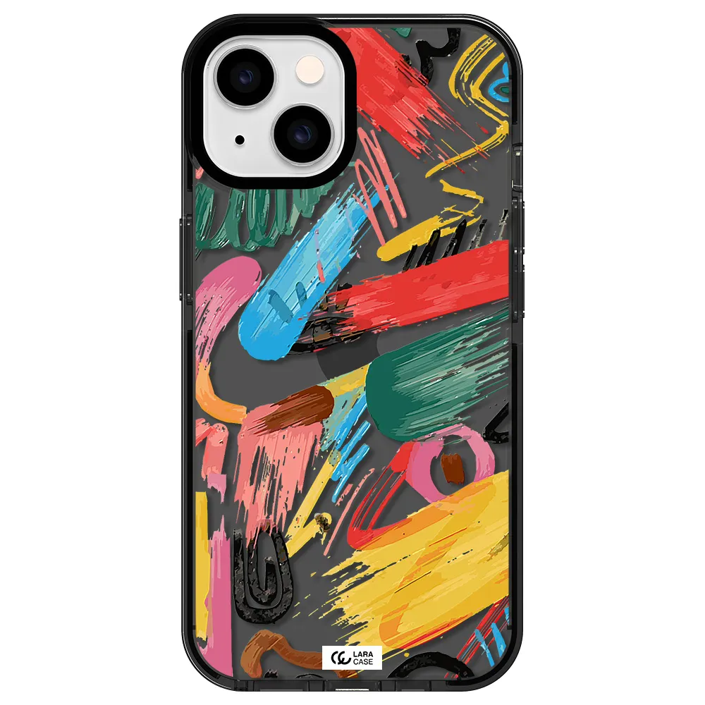 Oil Paint Abstract Apple iPhone 14 impact Smoke Black Case