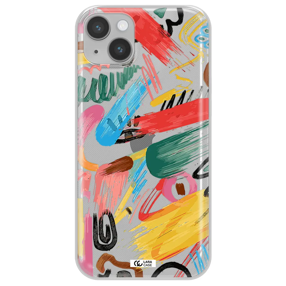 Oil Paint Abstract Apple iPhone 14 plus Clear TPU Case