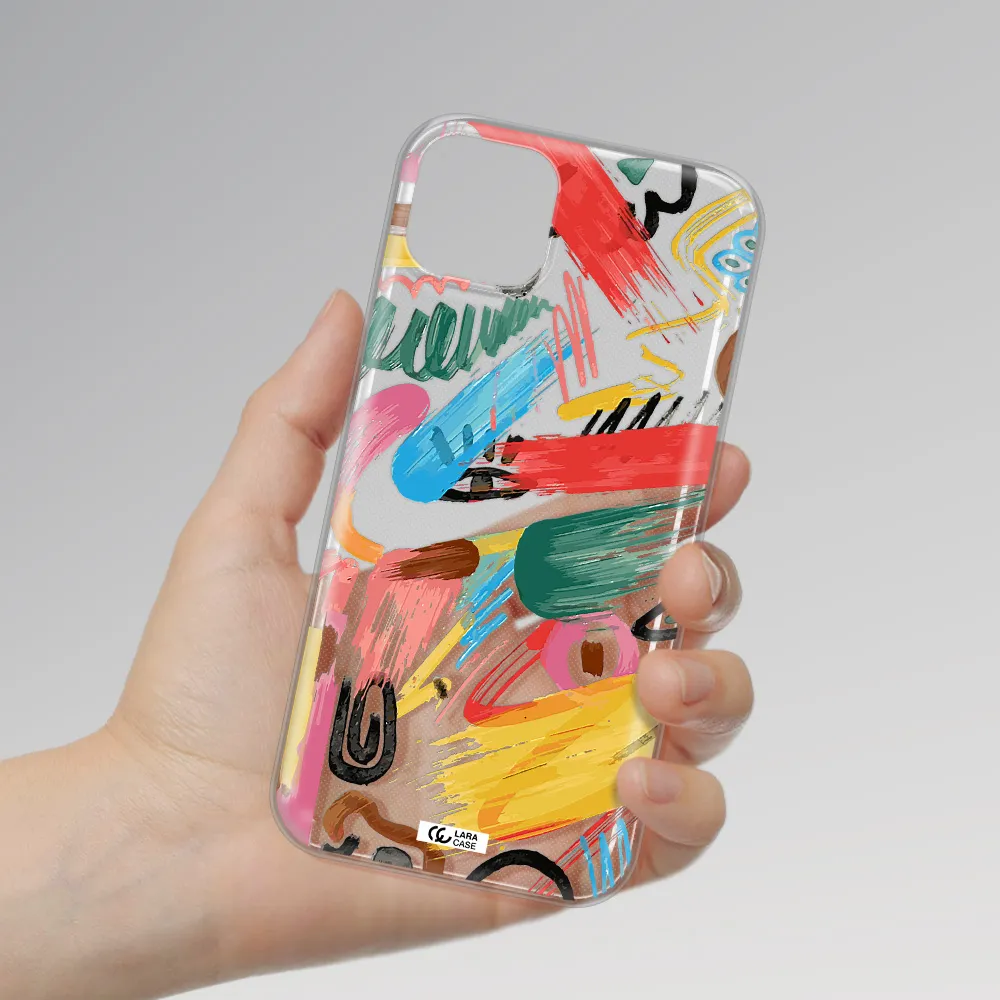 Oil Paint Abstract Apple iPhone 14 plus Clear TPU Case