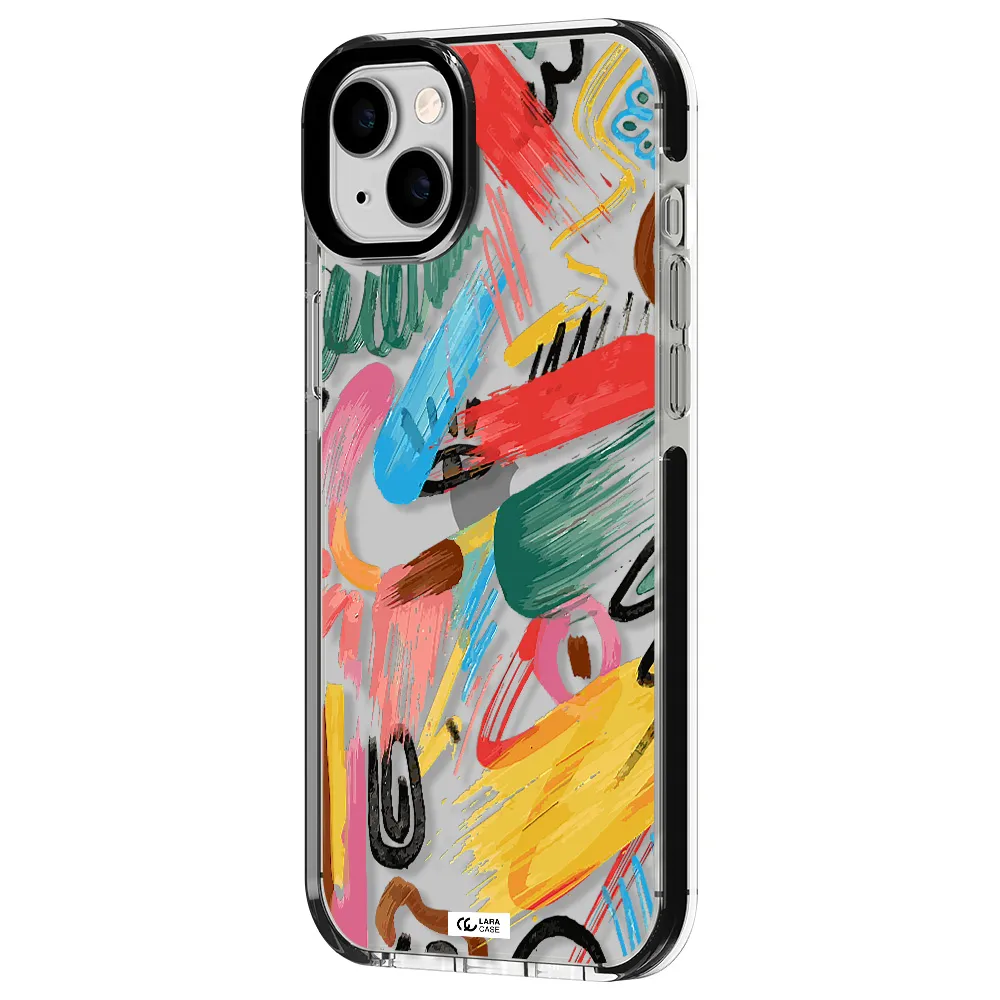 Oil Paint Abstract Apple iPhone 14 plus impact black border Case