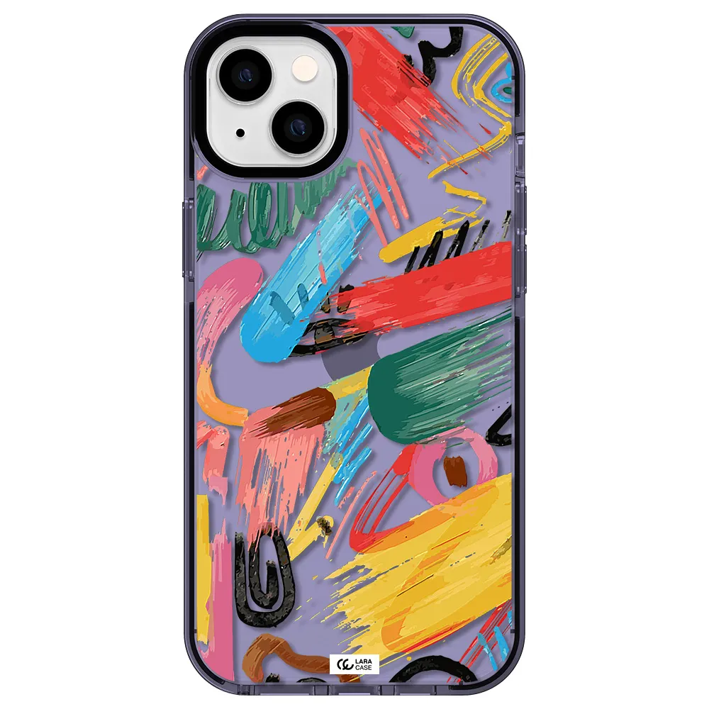 Oil Paint Abstract Apple iPhone 14 plus impact Lilac Case