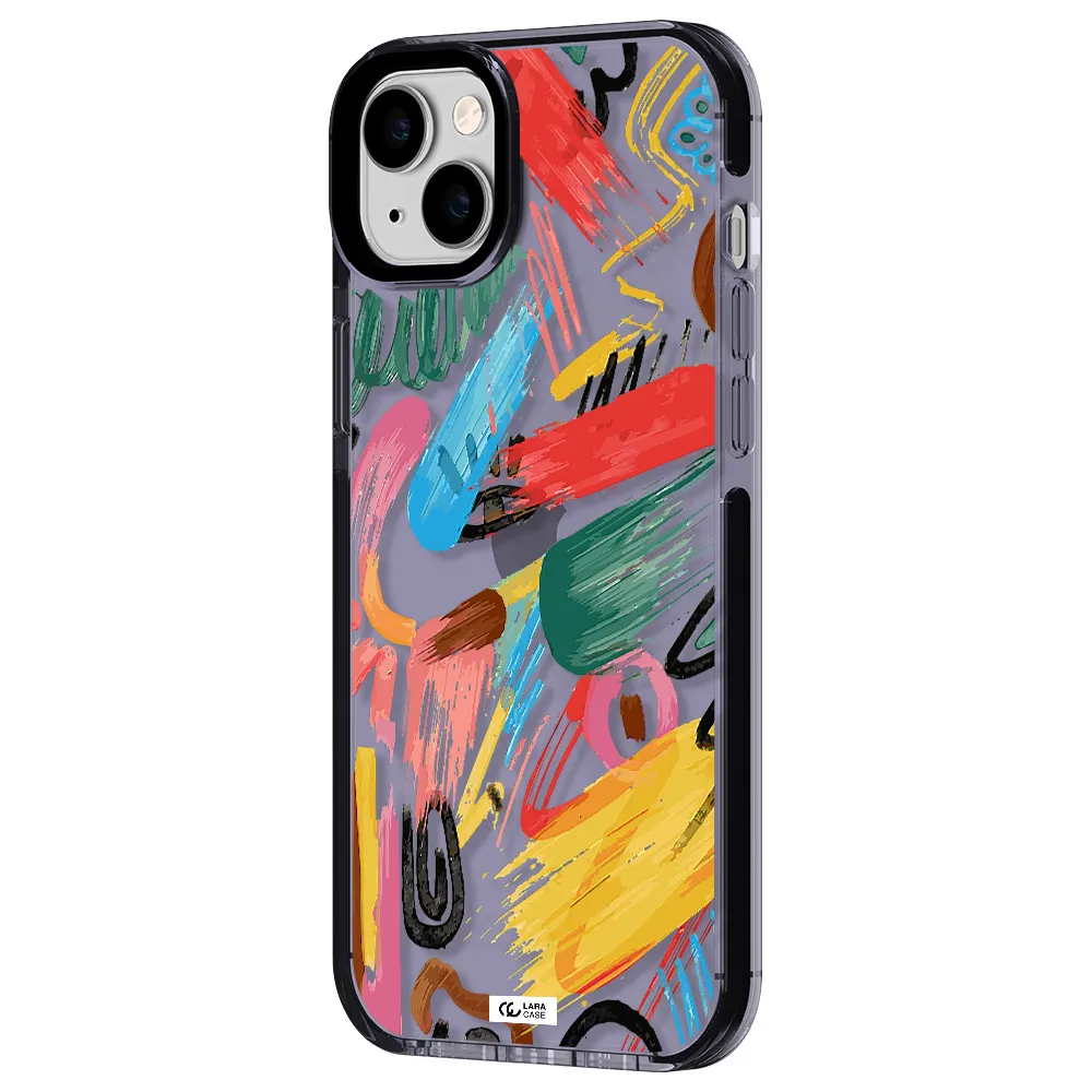 Oil Paint Abstract Apple iPhone 14 plus impact Lilac Case