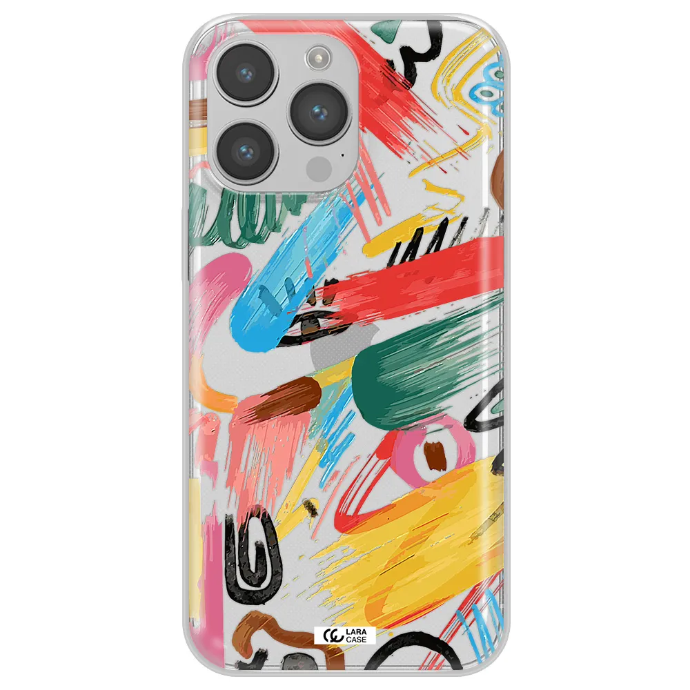 Oil Paint Abstract Apple iPhone 14 pro Clear TPU Case