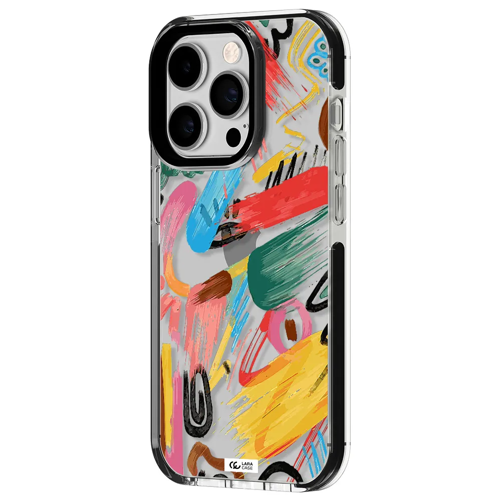 Oil Paint Abstract Apple iPhone 14 pro impact black border Case