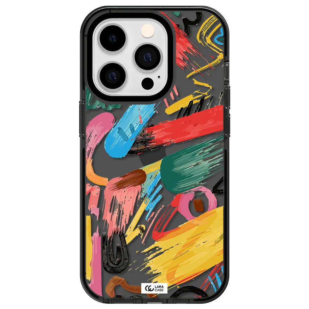 Oil Paint Abstract Apple iPhone 14 pro impact Smoke Black Case