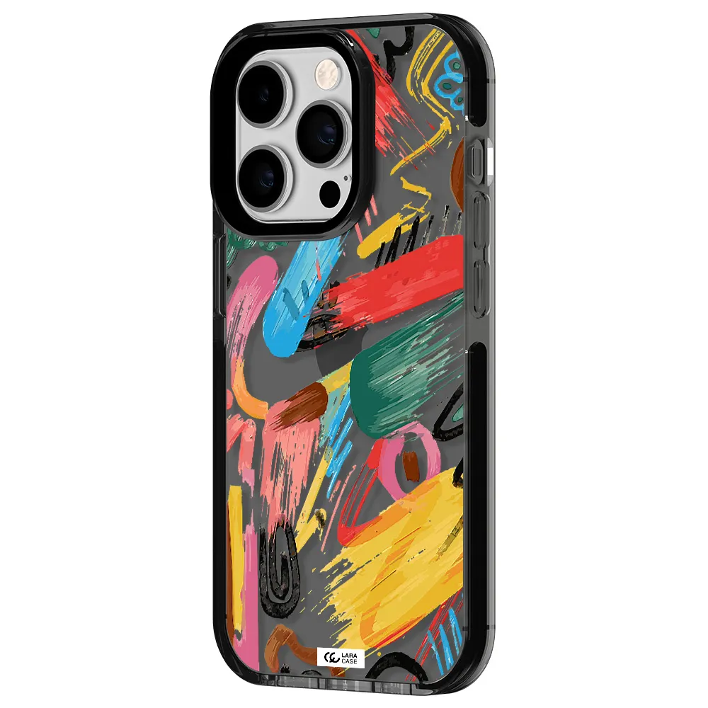 Oil Paint Abstract Apple iPhone 14 pro impact Smoke Black Case