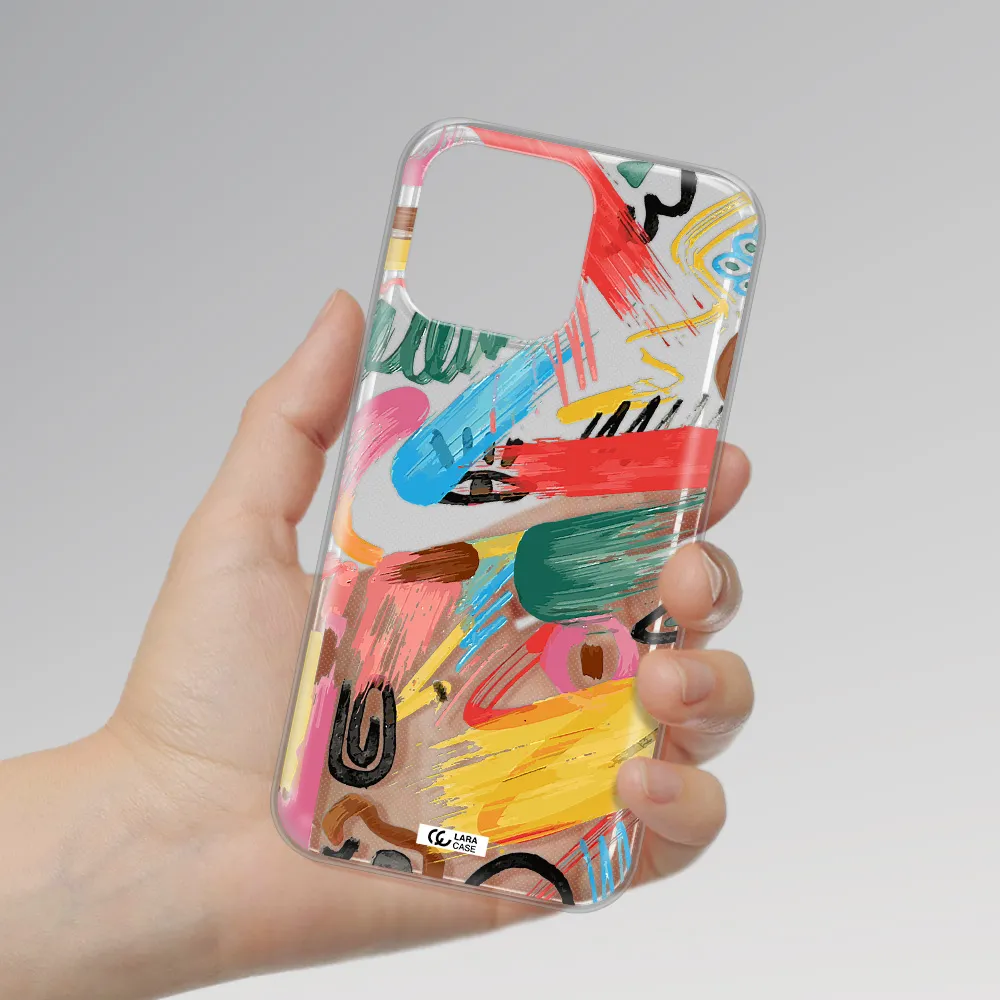 Oil Paint Abstract Apple iPhone 14 pro max Clear TPU Case