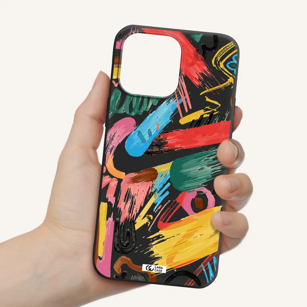 Oil Paint Abstract Apple iPhone 14 pro max Silicone black Case