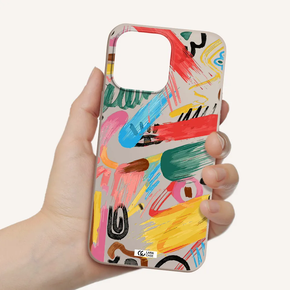 Oil Paint Abstract Apple iPhone 14 pro max Silicone Stone Case