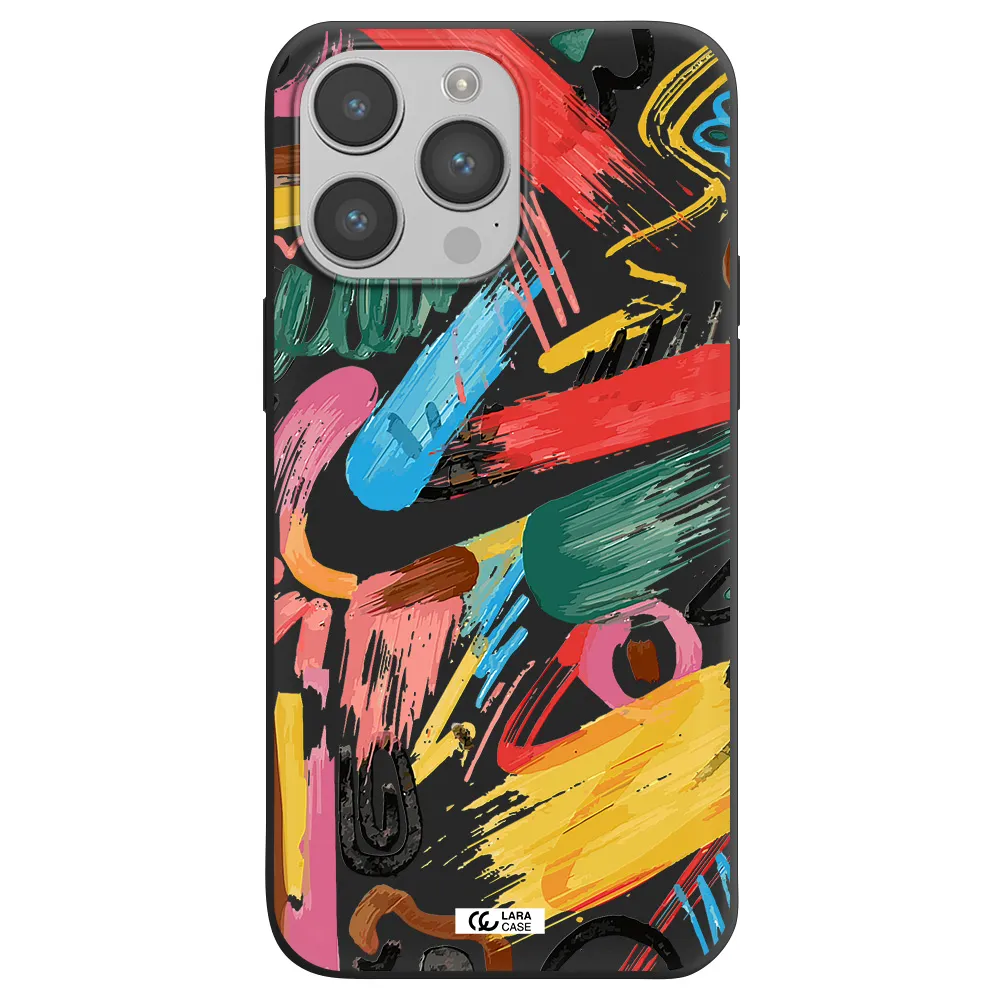 Oil Paint Abstract Apple iPhone 14 pro Silicone black Case