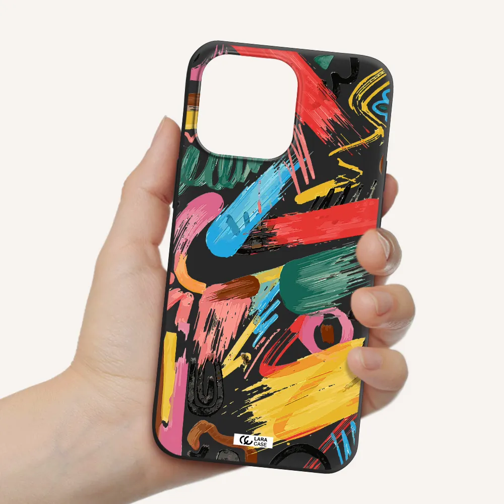 Oil Paint Abstract Apple iPhone 14 pro Silicone black Case