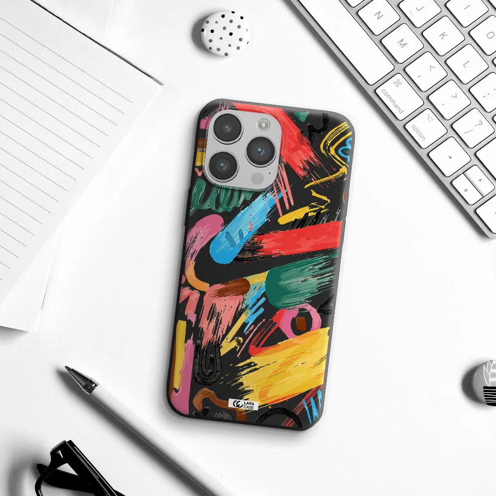 Oil Paint Abstract Apple iPhone 14 pro Silicone black Case