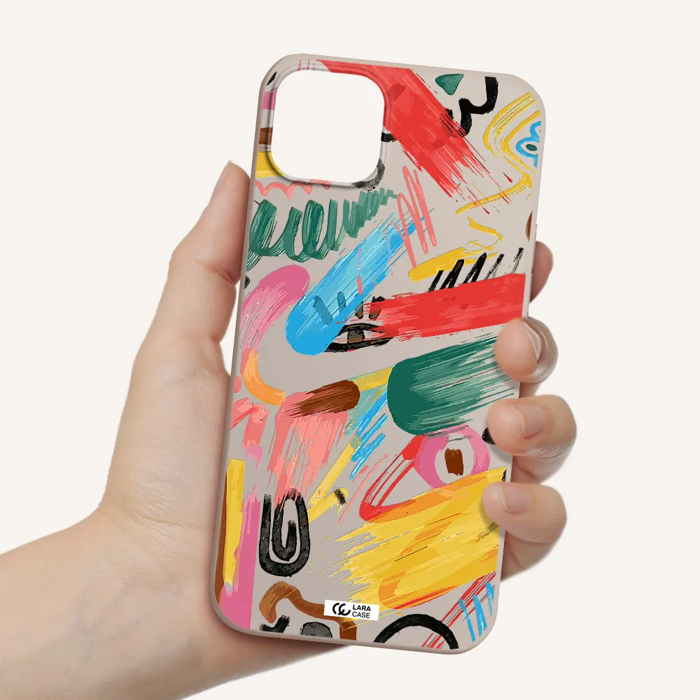 Oil Paint Abstract Apple iPhone 14 Silicone Stone Case