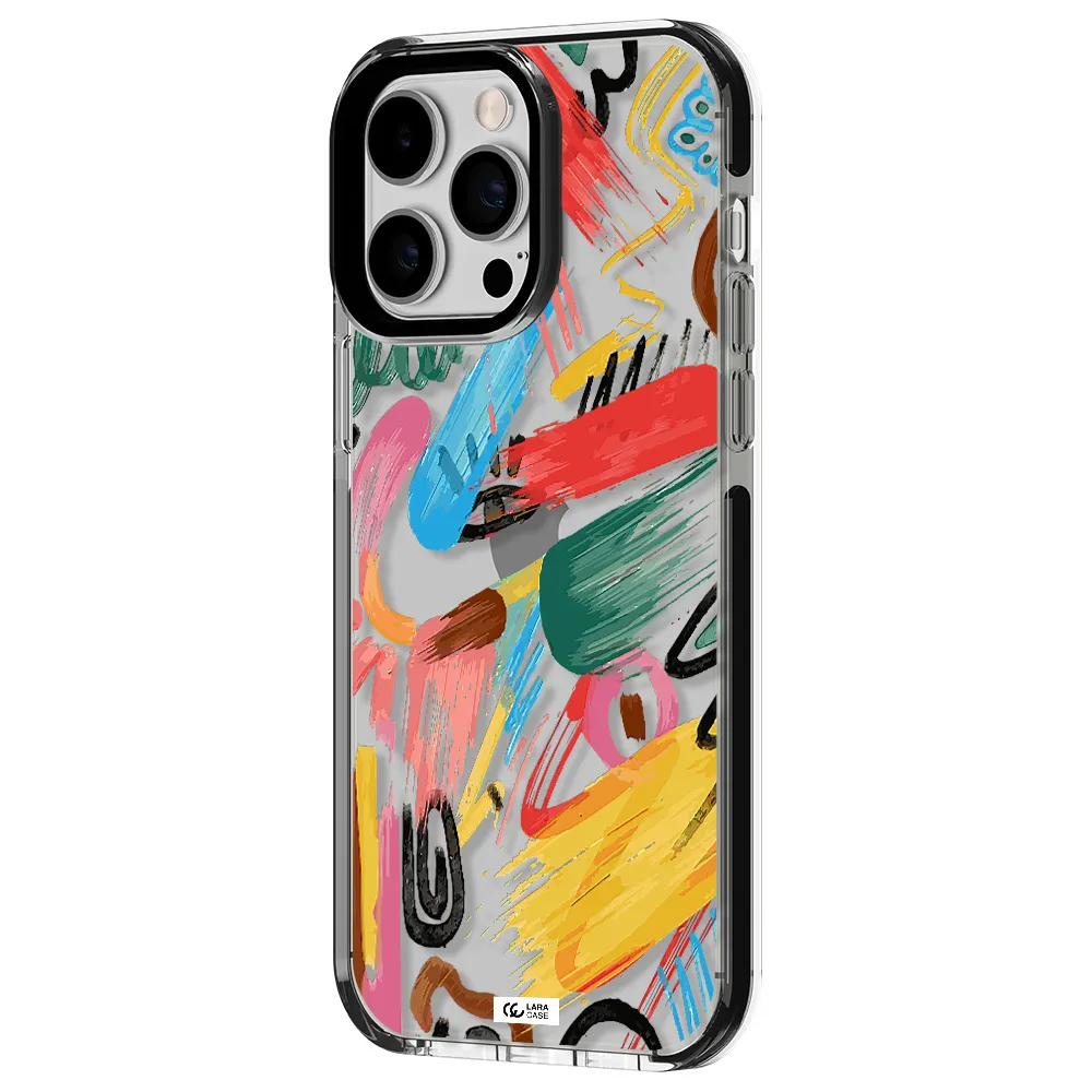 Oil Paint Abstract Apple iPhone 15 Pro impact black border Case