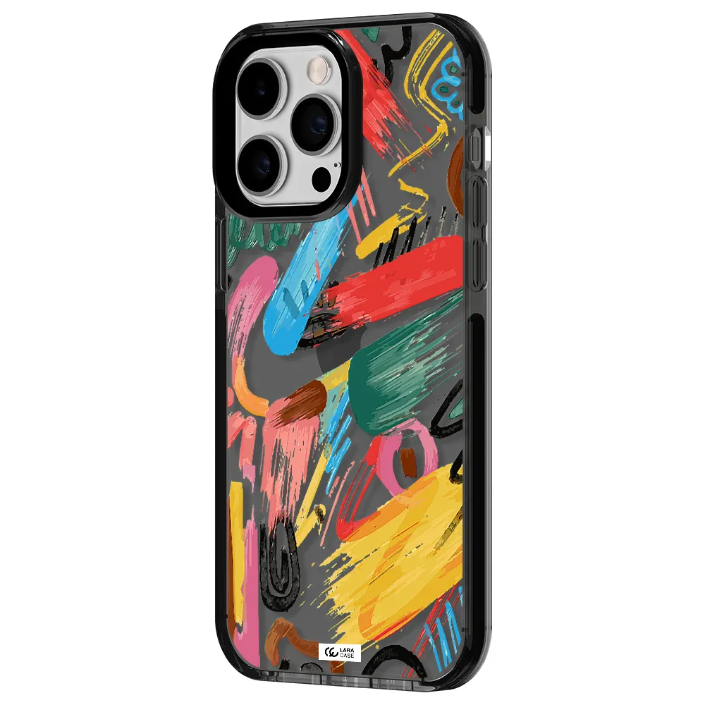 Oil Paint Abstract Apple iPhone 15 Pro impact Smoke Black Case