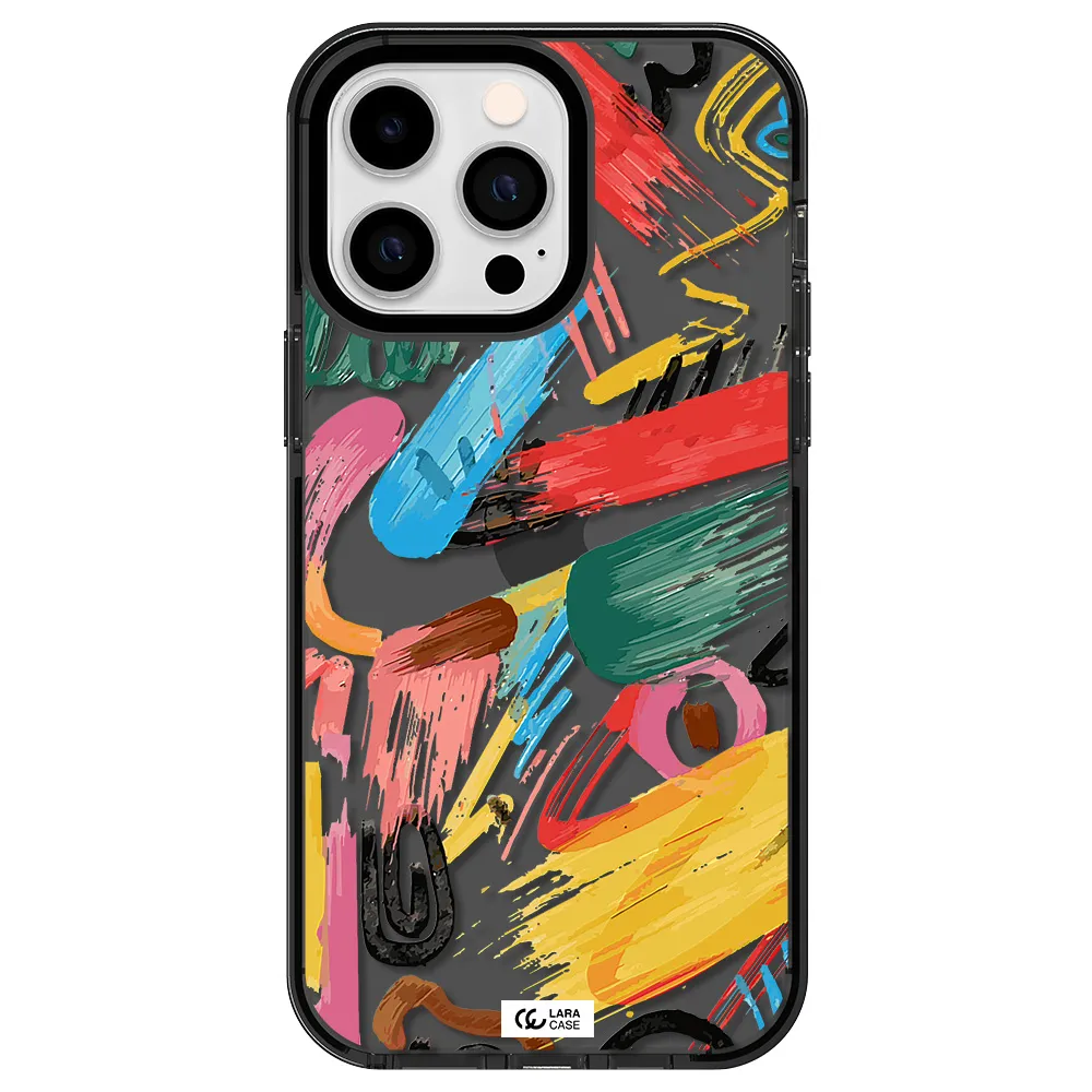 Oil Paint Abstract Apple iPhone 15 Pro Max impact Smoke Black Case